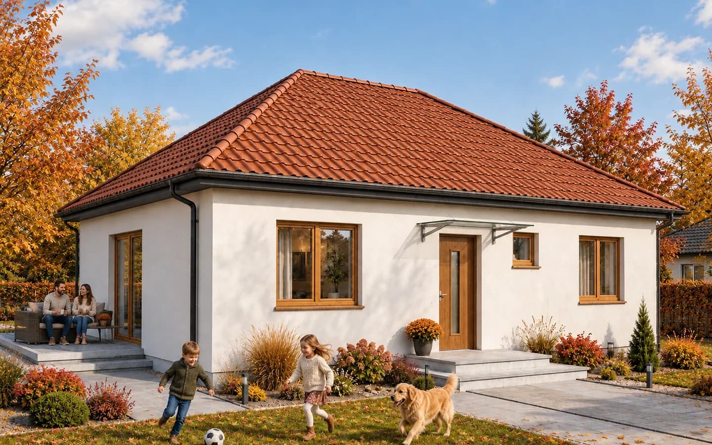 90 m², układ Elastyczny, dach czterospadowy