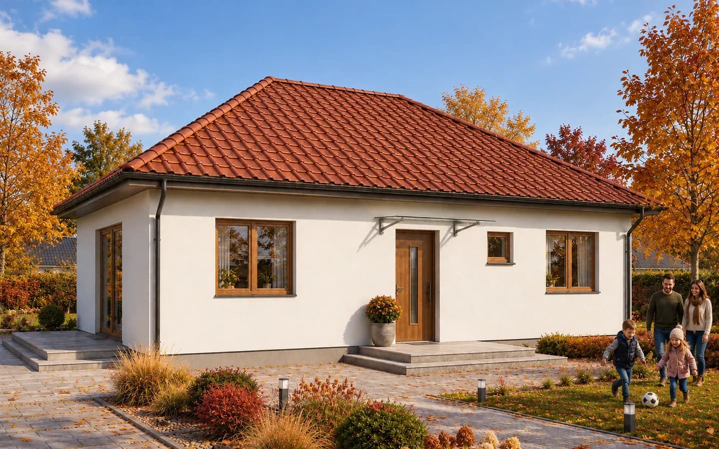 90 m², układ Rodzinny, dach czterospadowy